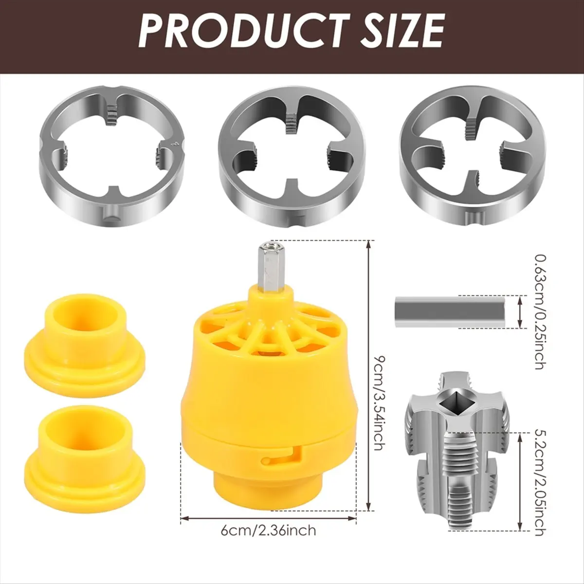 

[AA49] 8PCS PVC Thread Maker Tool Electric Drill Plastic Pipe Tap Die Dies 1/2 Inch 3/4 Inch 1 Inch Pipe Threader Plumbing Tool