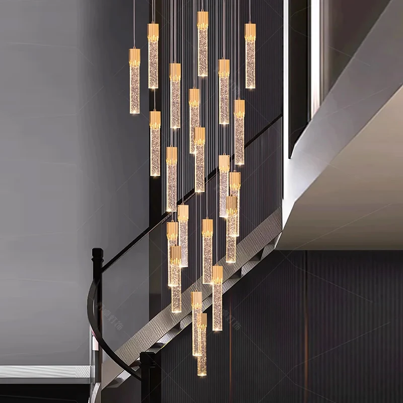 

Modern home decoration crystal chandelier, stair Pendant lamp, living room Pendant lights, interior lighting