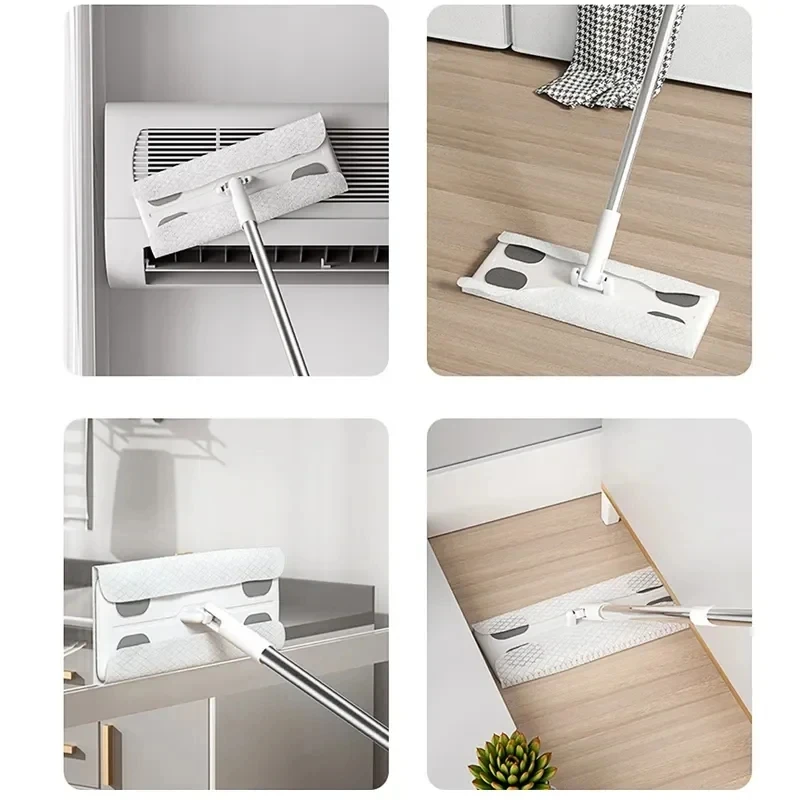 Electrostatic Flat Mop Rotatable Electrostatic Dust Removal Paper Mop Disposable Wash-free Mop Paper Household Floor Cleaning