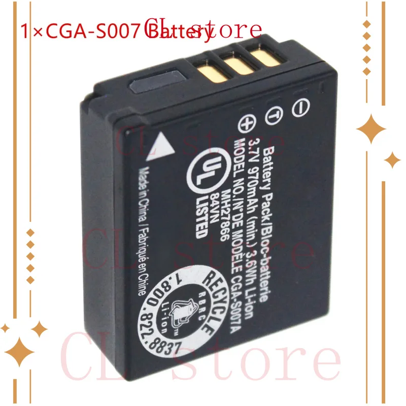 

3.7V 970mAh DMW-BCD10 CGA-S007A CGA S007 S007E BCD10 Battery For Panasonic LUMIX DMC-TZ1 TZ2 TZ3 TZ4 TZ5 TZ11 TZ15 TZ50 Camera