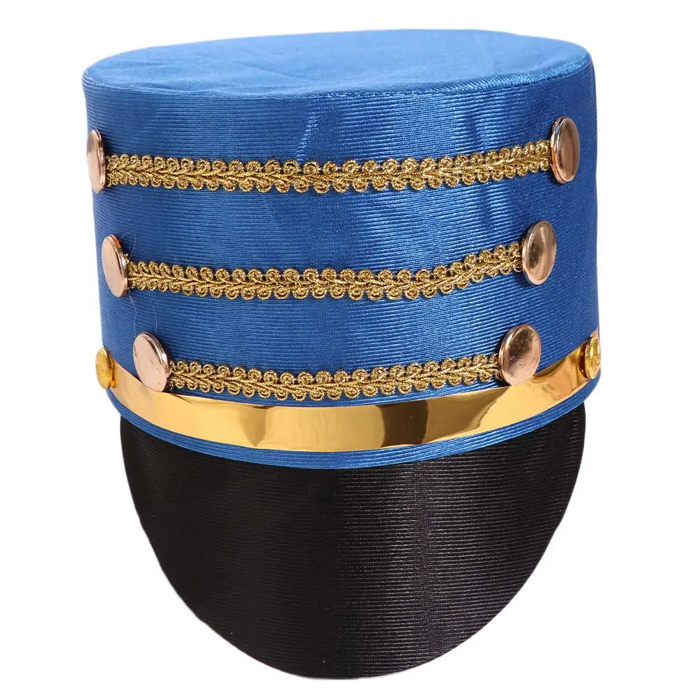 Hat-nutcrackers Marching Band Hat Cosplay Show Gold Trim Strips Drum Major Master Hats Themed Party Photography Soldier Top Cap