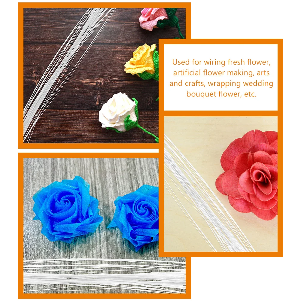 

150Pcs Floral Wire Stems Compact Fake Flower Branches for Craft Garden Party Home Office Decoration Simulation Floral Stem Set