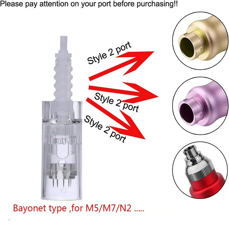 50PCS MicroBayonet Needle Electric DermaPen Needle Cartridges 12 24 36 Pins For N2/M5/M7/E30 Replacement Tattoo Needles