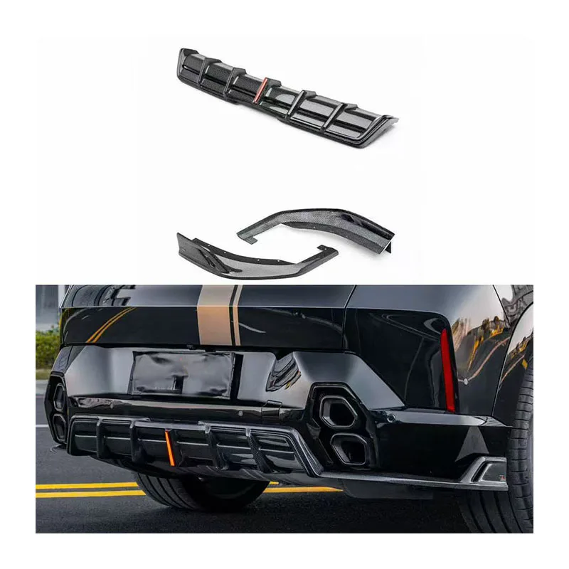 For XM AE Dry Carbon Fiber New Rear Diffuser & Lip with Exhaust Cut-Outs Bolt-On