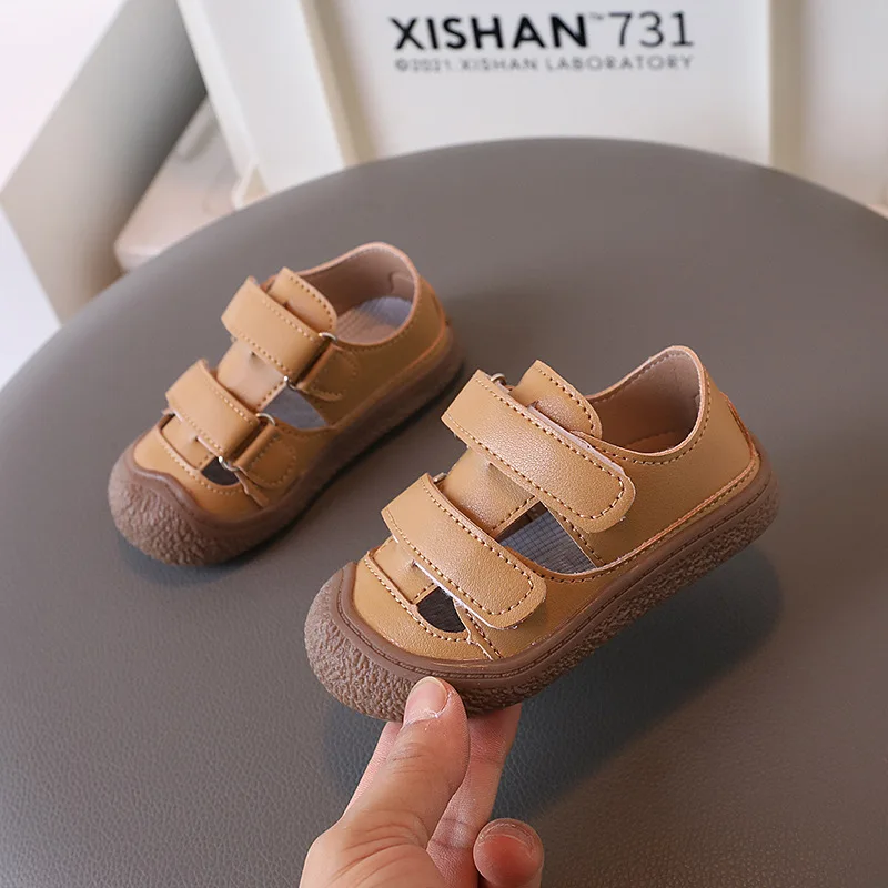 أحذية أطفال بيبي بوي أطفال صنادل فيلكرو طفل فتاة أحذية الأطفال لينة أسفل الصيف الصنادل تنفس أحذية رياضية كاجوال