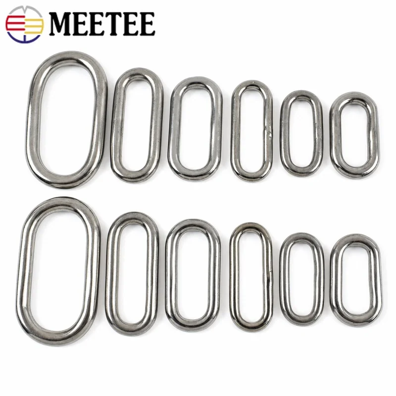 5/10Pcs 25-45mm Stainless Steel Oval Buckle Handbag Connect Ring Clasp Keychain Bag Strap Round Buckles DIY Hardware Accessories