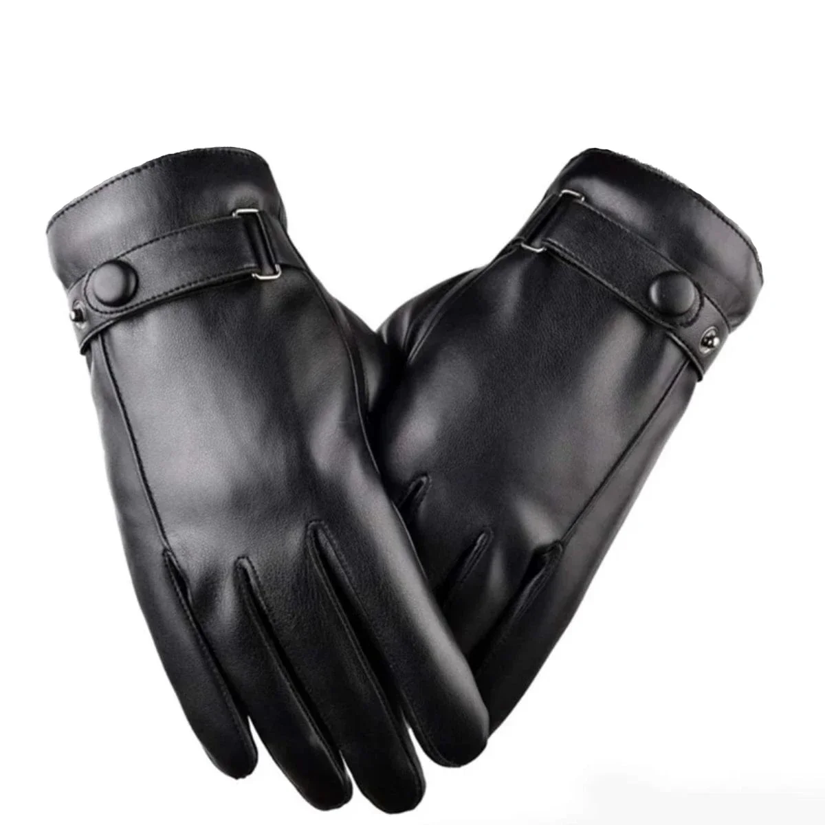 Adjustable Touchscreen PU Leather Gloves for All Seasons
