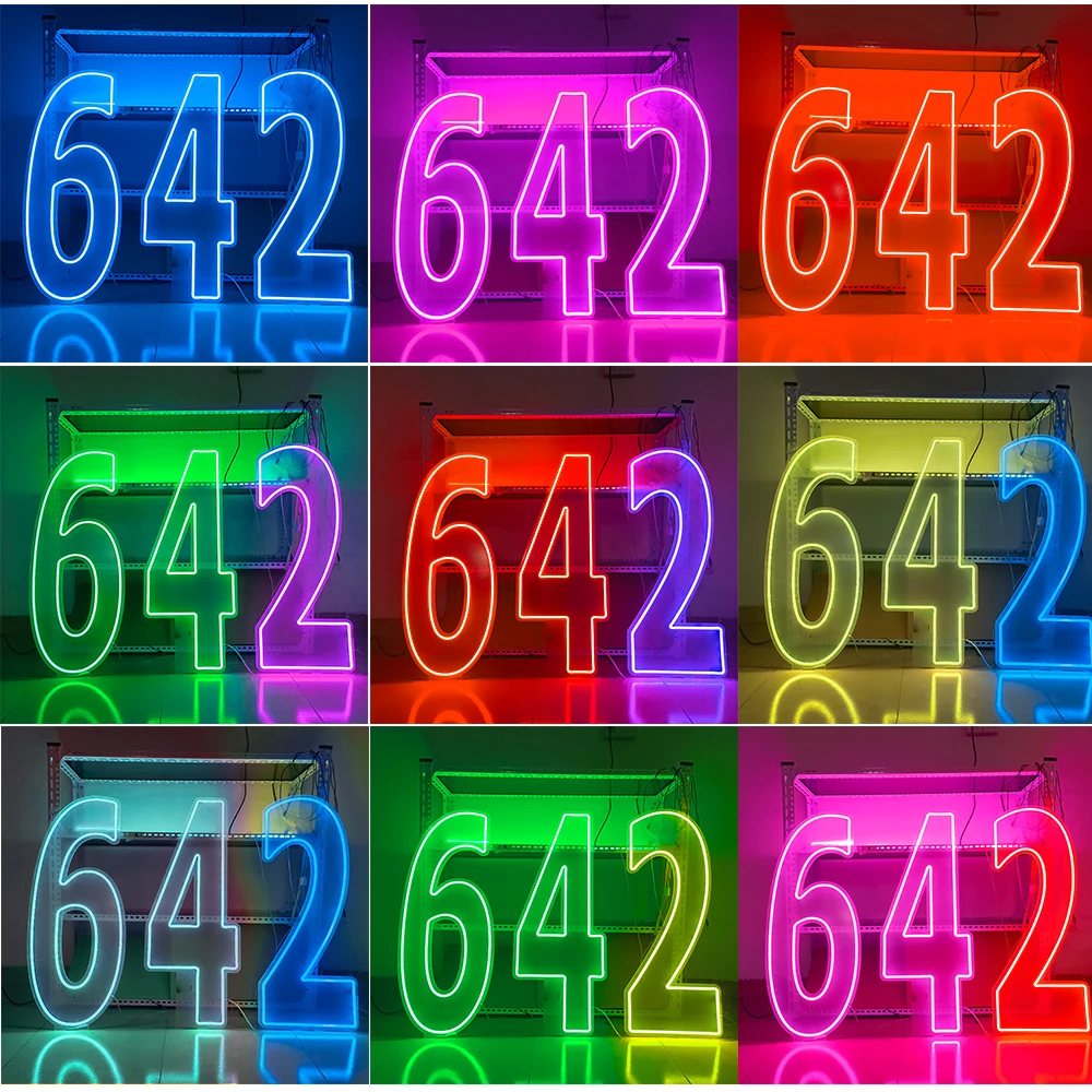 30inch Color-Changing Neon Sign Numbers - Free Standing & Hanging Option for Birthday Wedding Party Decor Lighting