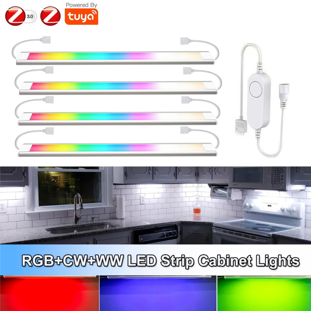 

30cm Under Cabinet LED Lighting Kit Tuya Zigbee Smart RGBCCT Lamp Dimmable Closet Night Lights App Voice for Alexa Google Home