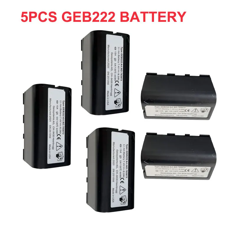 

5 шт. GEB222 аккумулятор для тахеометра Leica TS02/06/09/12/16 GPS-система ATX1200 1230 Piper 100 200 лазерный геодезический инструмент