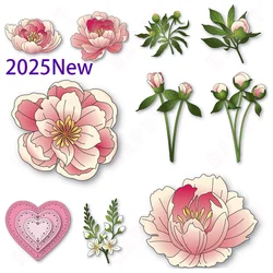 Elegant Peony Blossom Dies Metal Cutting Dies Peony Bud Duo Scrapbook Craft Decoration Embossing Template DIY Handmade 2025 New