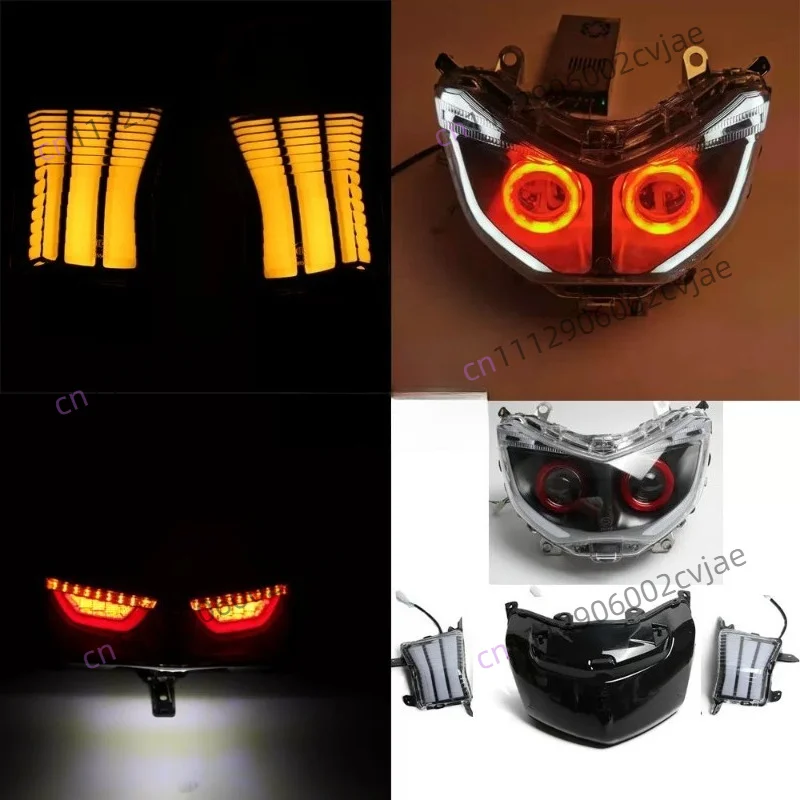 Suitable for Yamaha NMAX155 modified LED headlights new devil eye warrior 150 headlights turn signal tail lights
