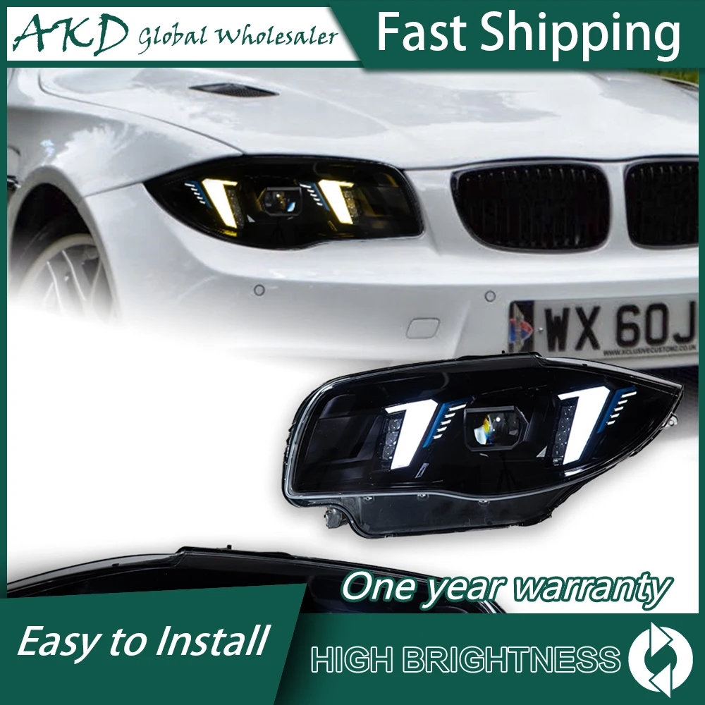 

Car For BMW 1 Series E87 2004-2011 Headlights DRL LED Bi Xenon Bulb Fog Lights Car Accessory Angel Eye Head Lamp
