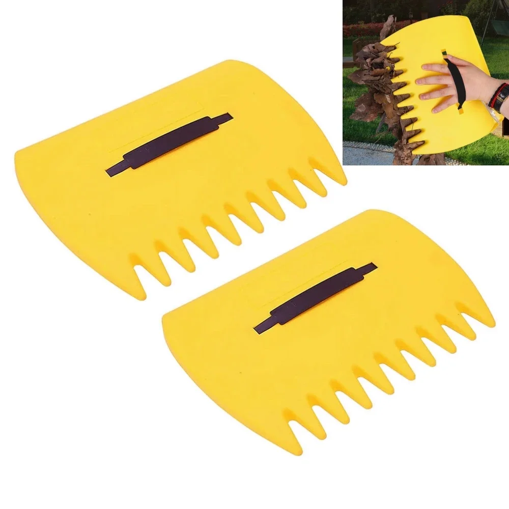 1 Pair Garden Yard Leaf Scoops Garden Leaf Collector Grabs Grass Leaves Pick Up Hand  Rakes For Garden Rubbish