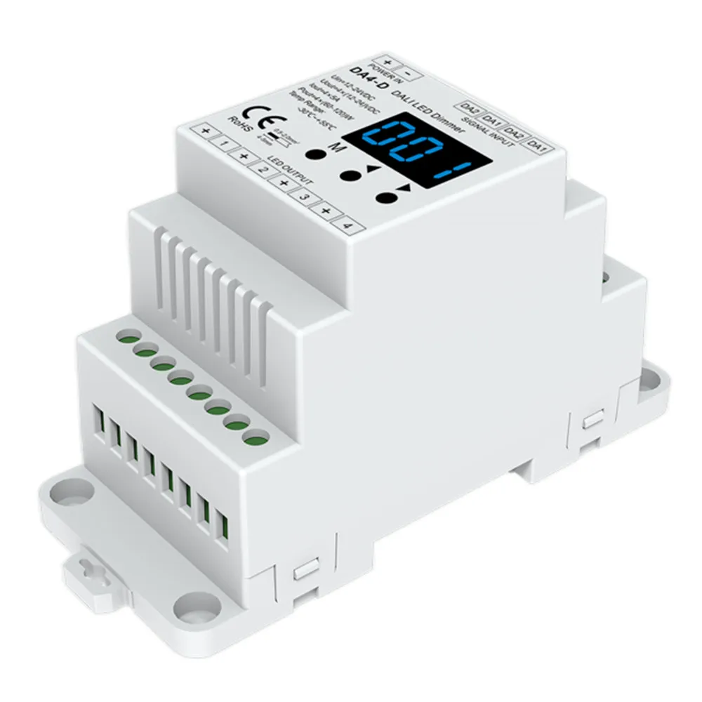 Skydance DALI CV PWM Digital Dimmer DC12/24V 1/4 DALI Address,  Automatically Assigned By DALI Master 1/4 Channel Display