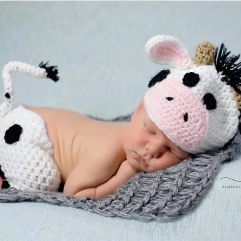 

Newborn Photography Clothing Cartoon Cow Full Moon Hundred Days Baby Photography Clothing Studio Art Photos 신생아사진