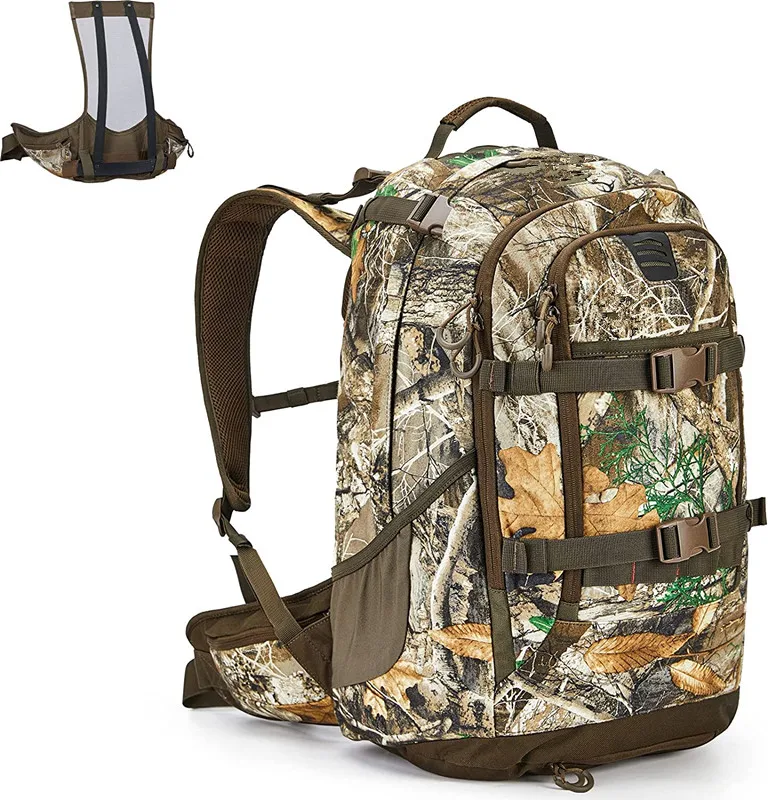 Men's Waterproof Camo Hunting Daypack With Rain Cover Hiking Pack With Internal Frame 50L/60L Capacity Outdoor Styling Camping
