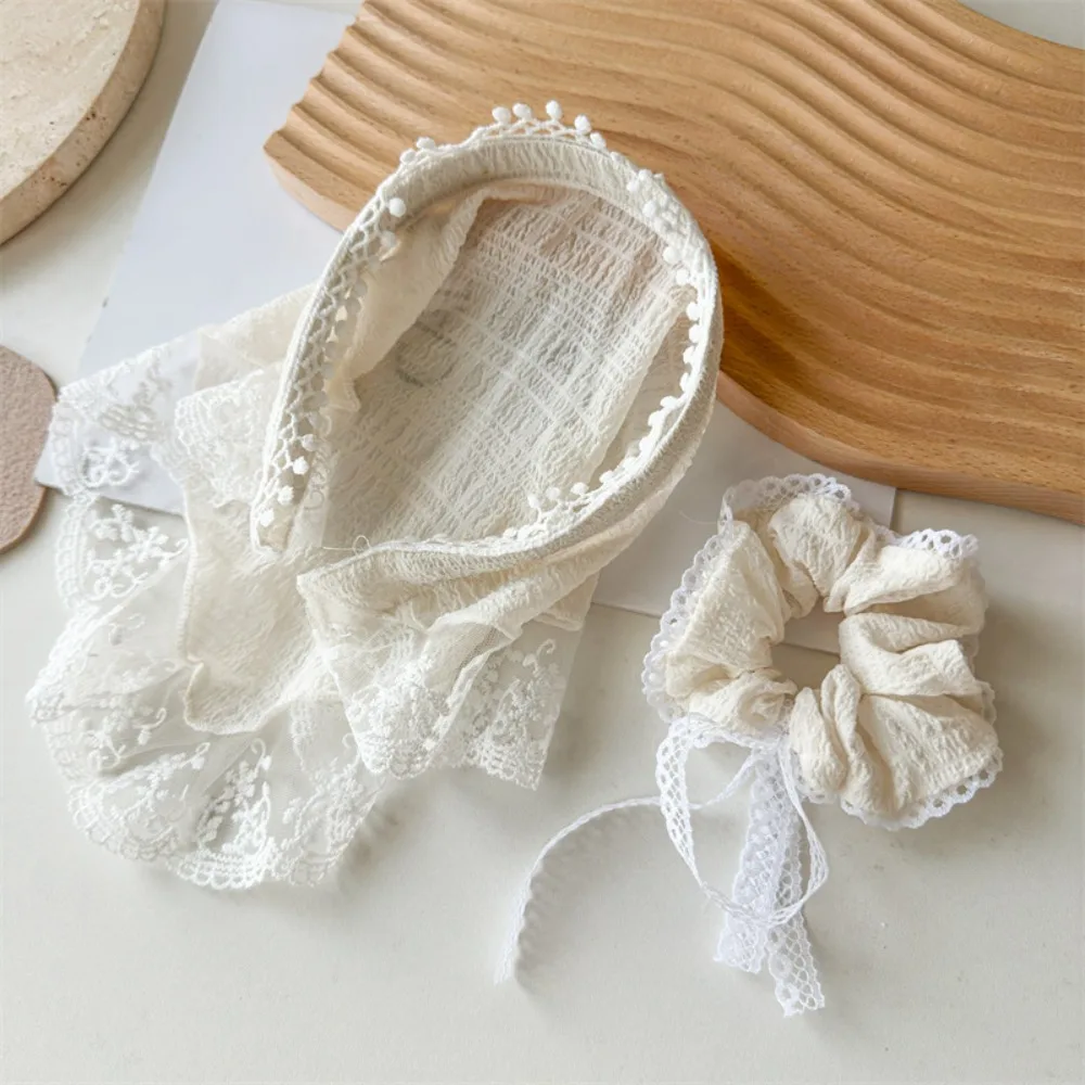 Koreanische ins Spitze Haar Schal Frauen Retro Dreieck Haarband Haar Reifen Reise Foto Stirnband Turban Zubehör – Detail 4