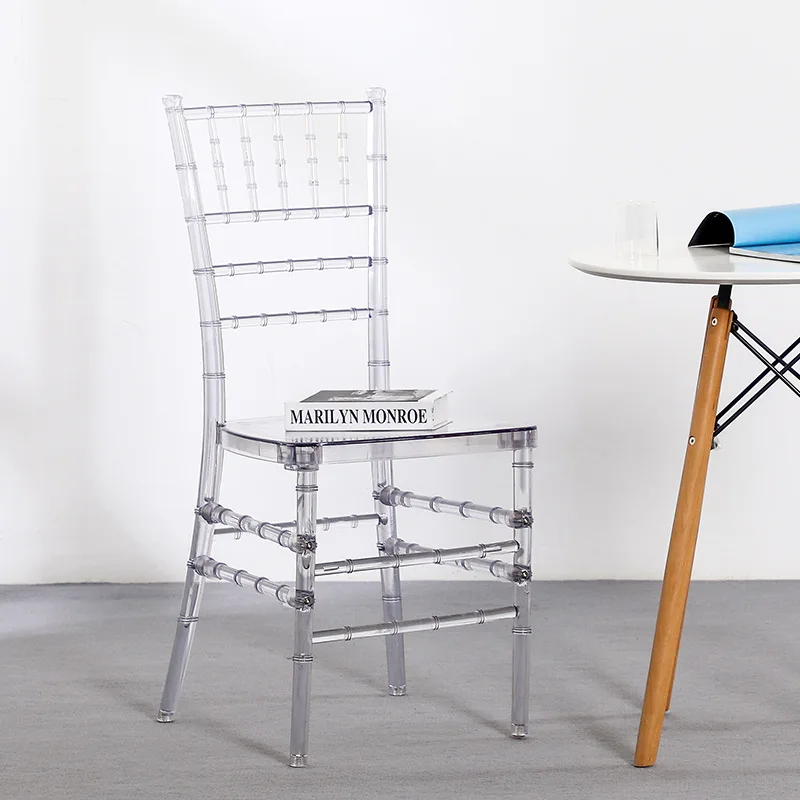 Transparent Acrylic Crystal Chair Outdoor Transparent Bamboo American Plastic Dining Chair Acrylic Chair Stool