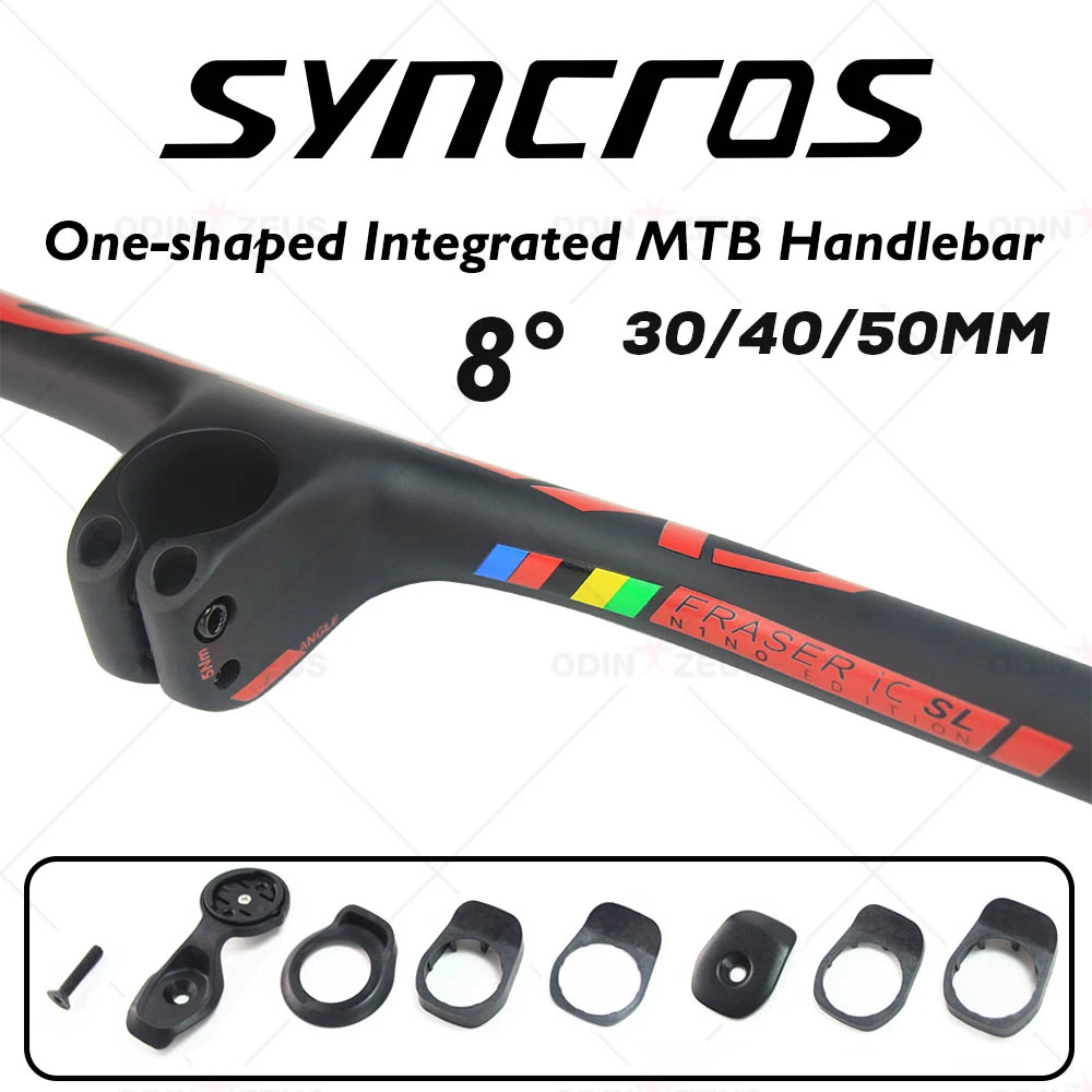 

SYNCROS FRASER IC SL Integrated Handlebar with Stem,MTB Full Carbon Fiber, Mountain Bike Accessories, 8 Degree, 30mm, 40mm, 50mm