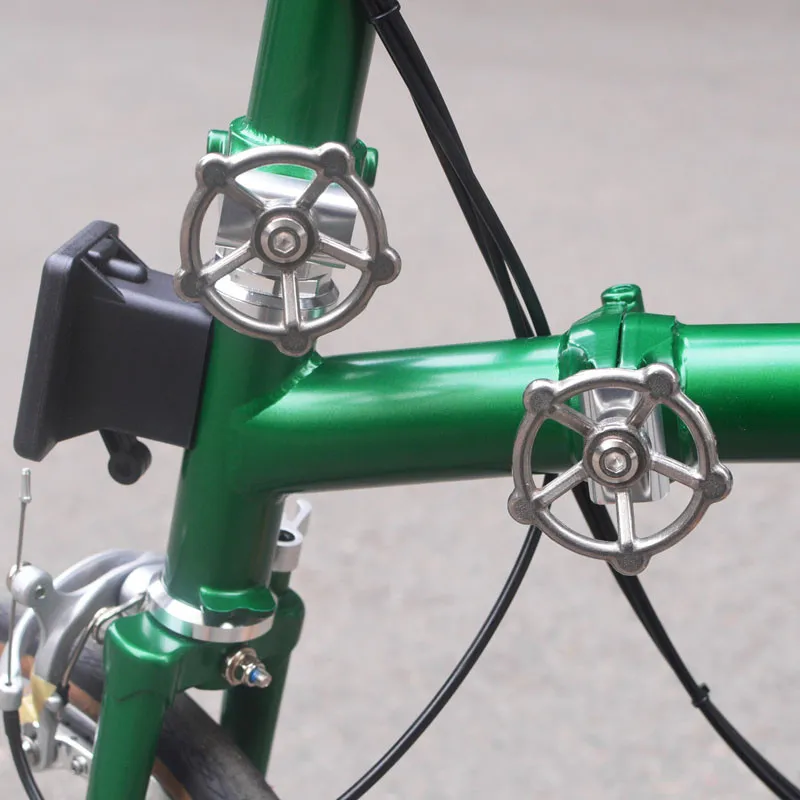 2 pcs Folding Bicycle Round Hinge Clip for Brompton Stainless Steel Folding Buckle Knob Wrench Corsair Bike Modification Parts