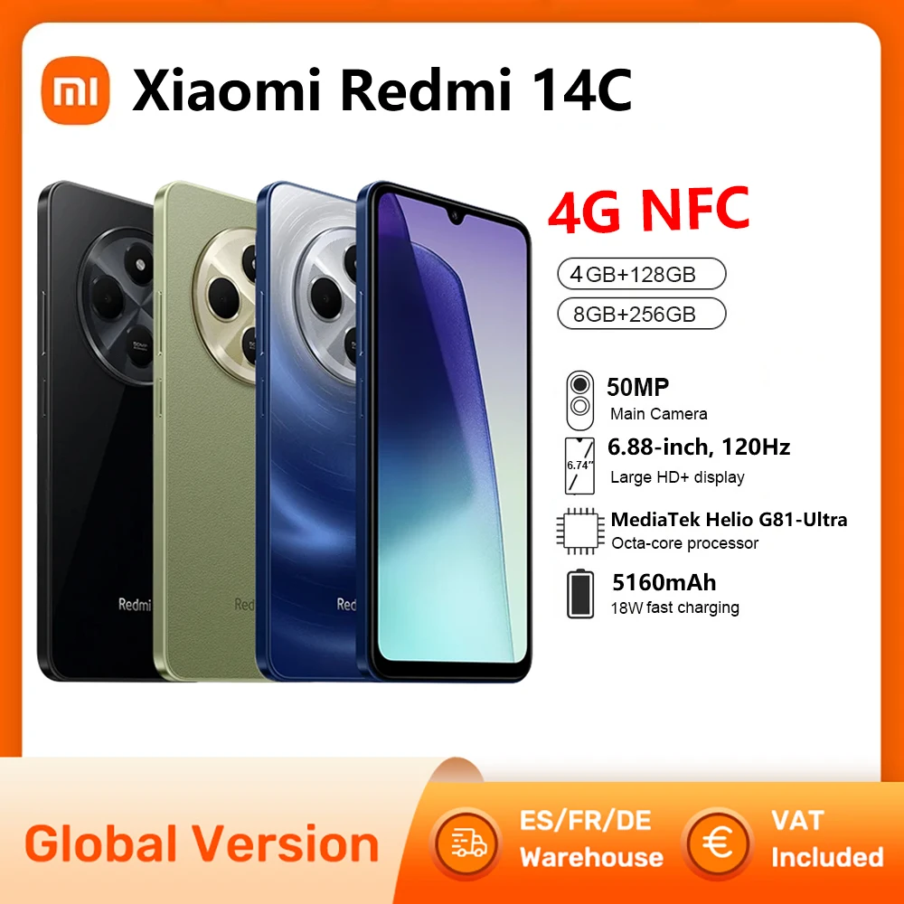 Global Version Xiaomi Redmi 14C Smartphone NFC MTK Helio G81-Ultra 6.88