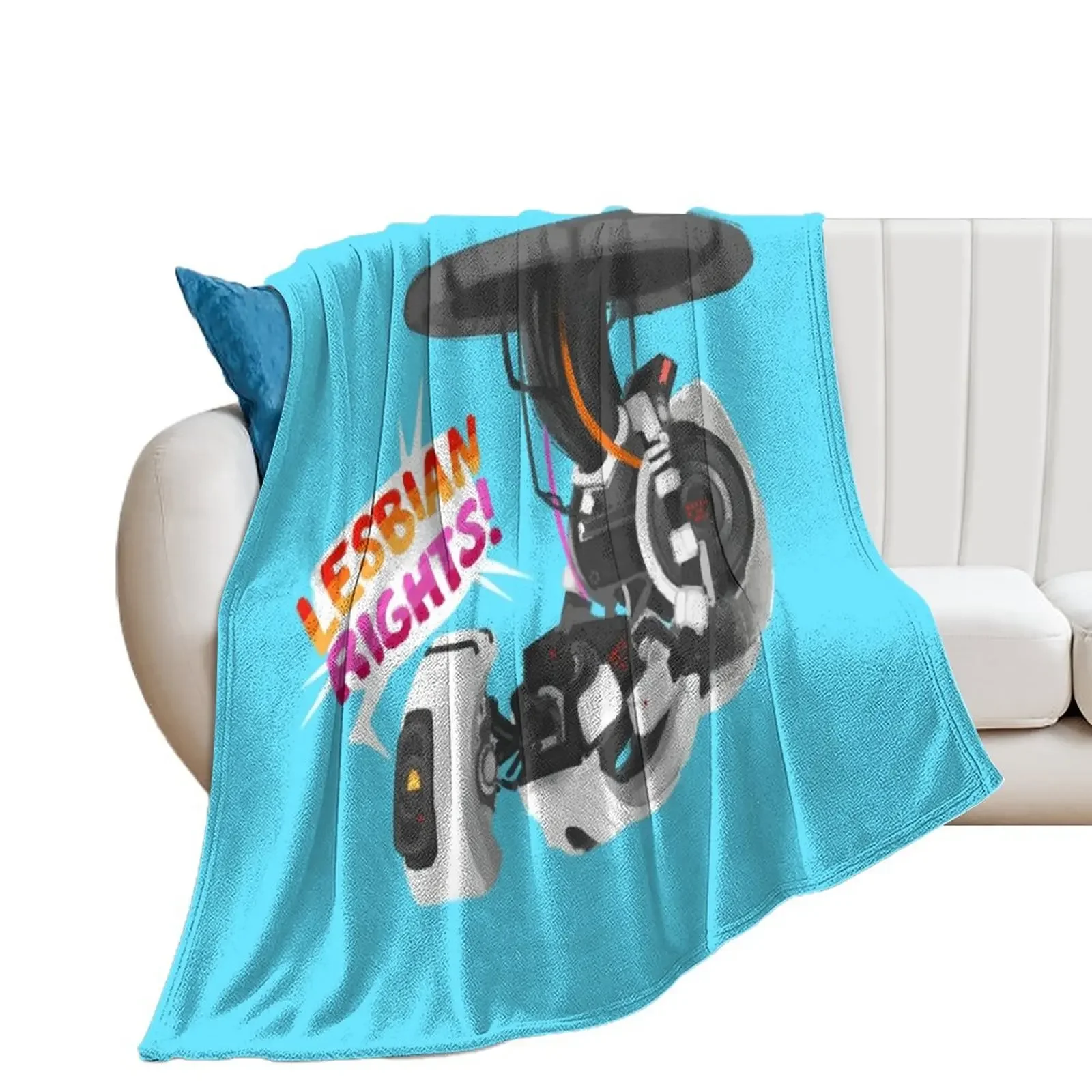 

GLaDOS Says Lesbian Rights Throw Blanket Decoratives Fashion Sofas Luxury Brand Blankets