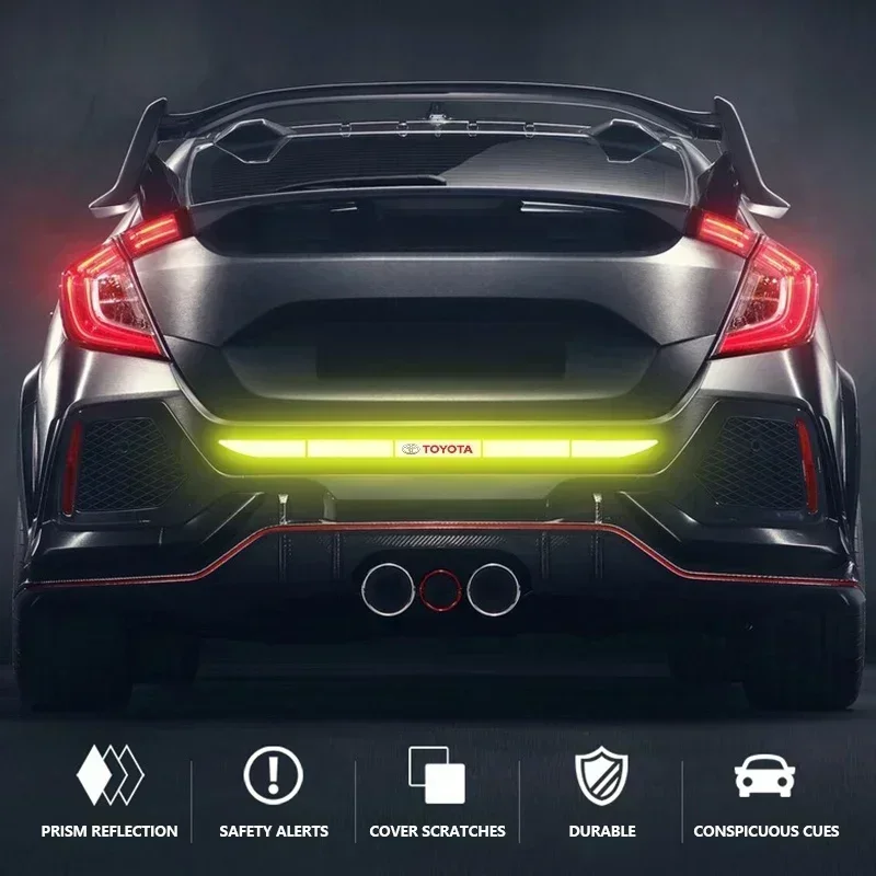 تأمين السيارة الذيل سيارة الذيل آمنة الزخرفية انعكاس ملصق لتويوتا أفالون ميراي أفينسيس برادو هايلكس VVT-I 4WD كورولا TRD #5