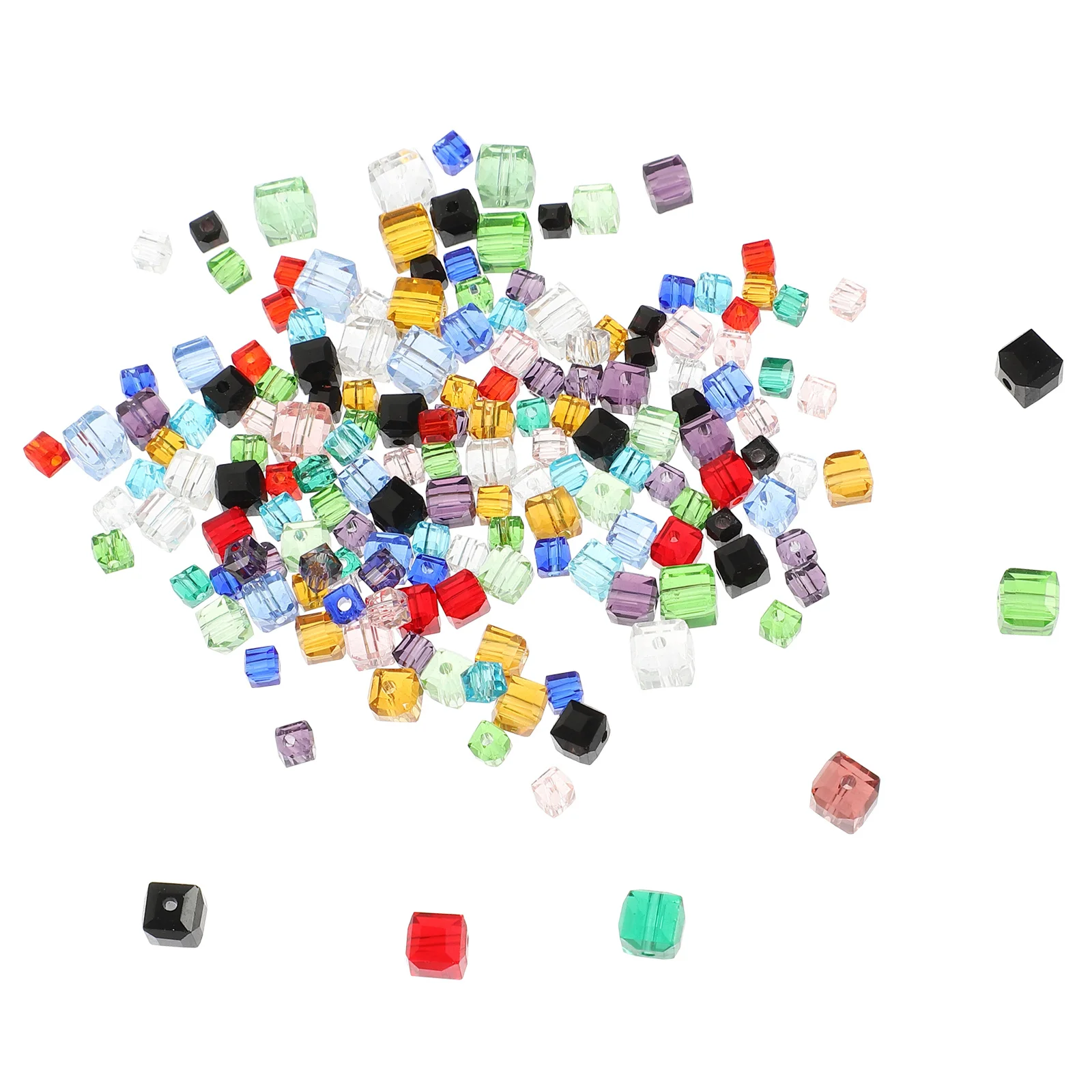 

170Pcs Crystal Cube Spacer Beads DIY Jewelry Making Beads for Bracelets Necklaces DIY Crafts Accessories Beading