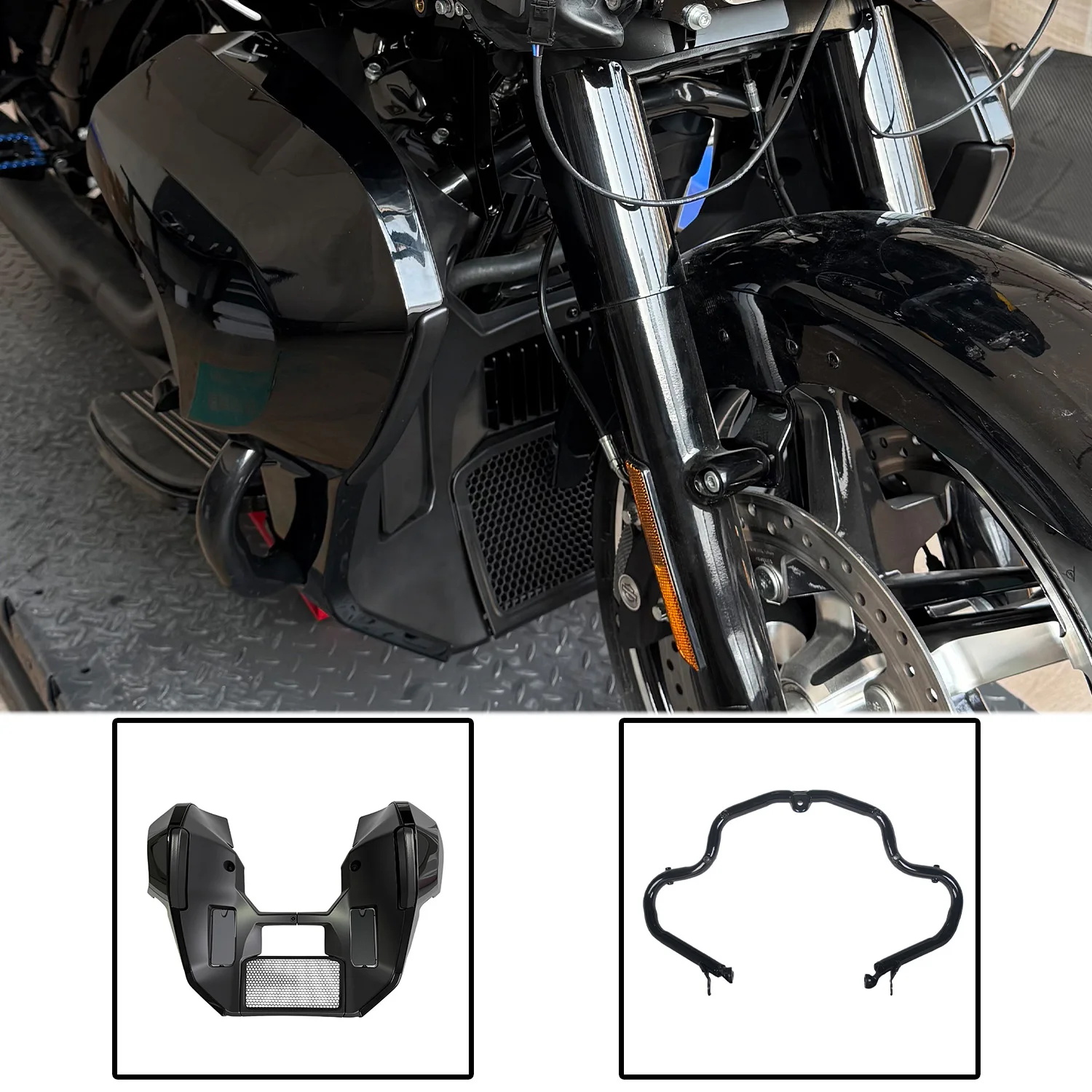 

Комплект удлиненных нижних обтекателей и защитных накладок на двигатель для Harley Touring Road Glide Street Glide 2023.5-2025