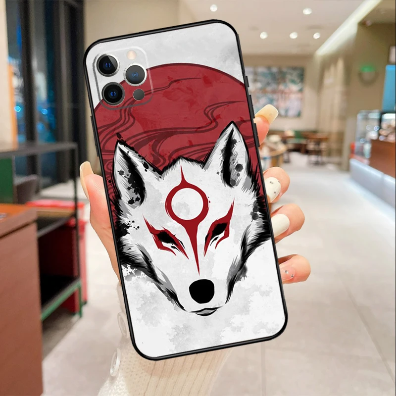 Okami Wolf Phone Case For iPhone 16 15 13 11 12 14 Pro Max Mini XR X XS Max 6S Plus Cover