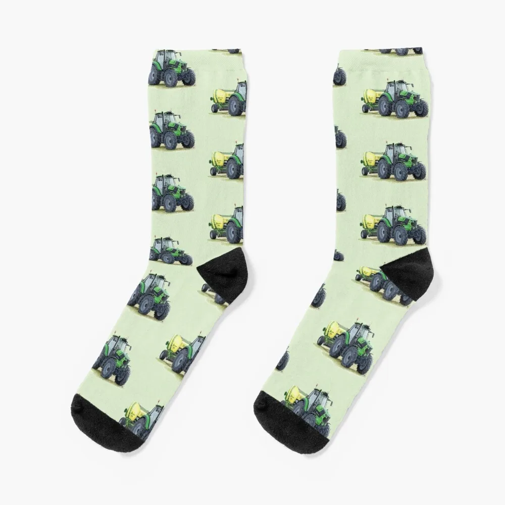 Green Tractor Painting Socks anti-slip socks winter thermal socks Ladies Socks Men's