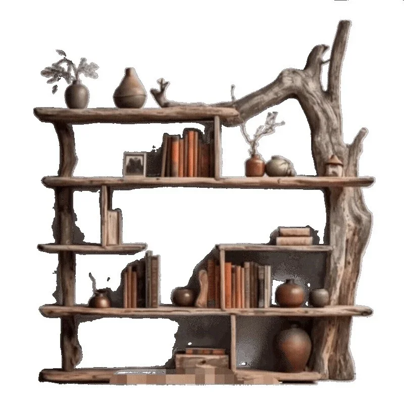 Camphor wood new Chinese Bogu rack retro solid wood Bogu rack creative characteristic ornament furniture