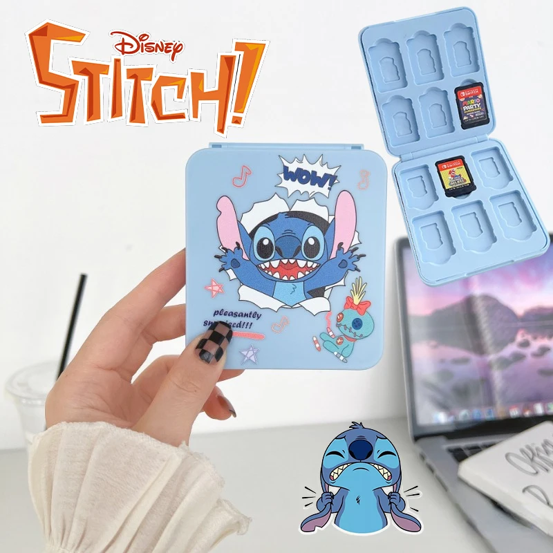 Disney-Stitch Game Card Caixa De Armazenamento para Nintendo Switch Console, Caixa De Cartão De Memória Magnético, NS Lite e Oled Console