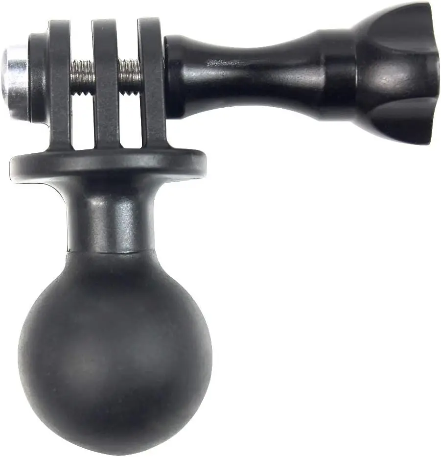 サムスクリュー付きボールヘッドマウントアダプター,GoPro Hero 7,6,5,4,3,3,黒,銀,白,dji osmo action,1 ", 2個