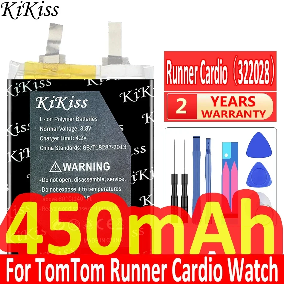 450mAh Battery for TomTom Runner Cardio Watch Battery New Li-Polymer Polymer Rechargeable Accumulator Pack AHB322028