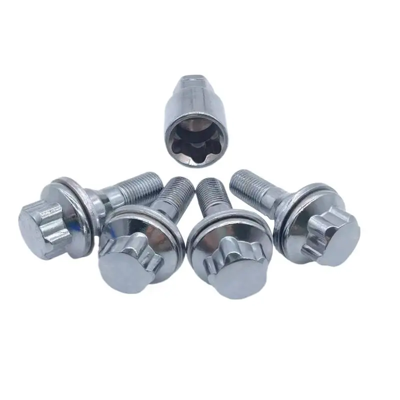 Lug Bolts Set Wheel Accessories Parts Set Of 5 25mm Shank Length Wheel Lug Bolts For Riding Enthusiasts Motorbike Cruiser