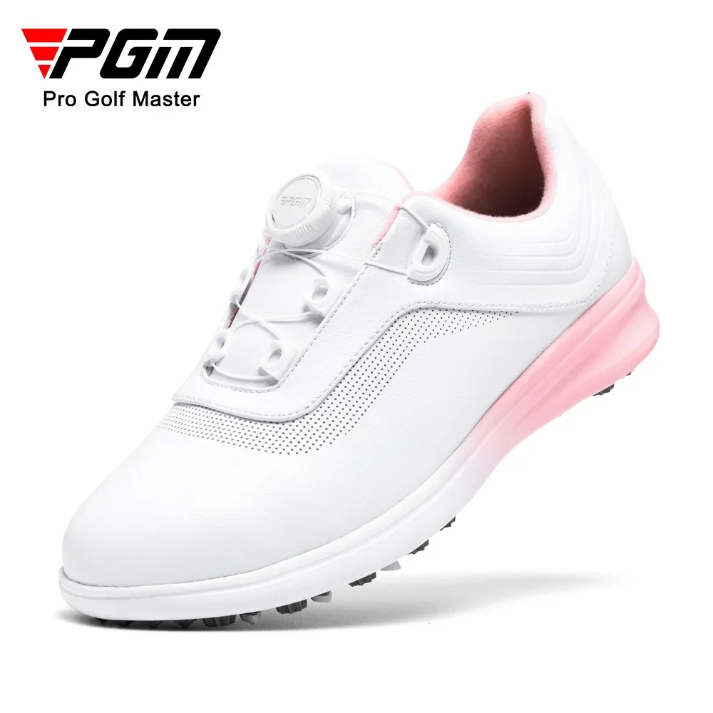 PGM Golf Shoes Women's Gradient Waterproof Superfiber Anti Side Slipping Lightweight Knob Comfortable Cushioning Nail free Shoes