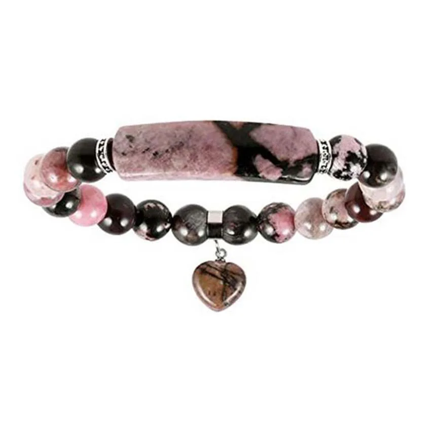KFT Natural Healing Crystal Quartz Bracelet Rectangle Dangle Love Heart Round Beads Stone Bracelets for Women Girls Men Jewelry