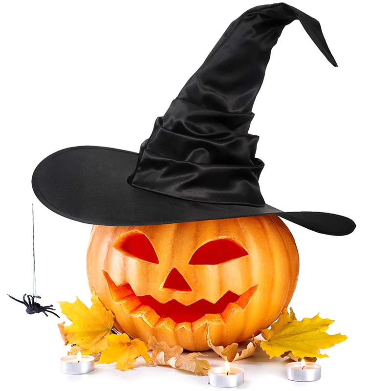 Halloween Folds Witch Wizard Black Hat Party Costume Cosplay copricapo Devil Cap puntelli decorazione forniture per donne adulte uomini