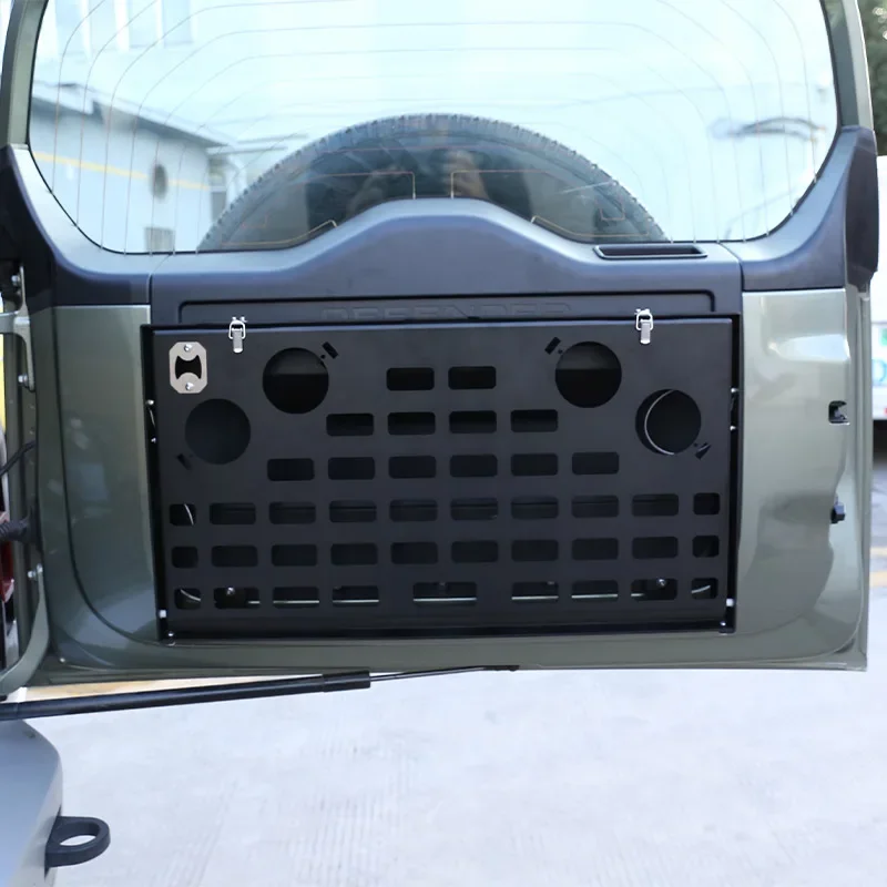 Portón trasero de aleación de aluminio para coche, estante plegable para Land Rover Defender 2020-24, accesorio para puerta trasera, color negro