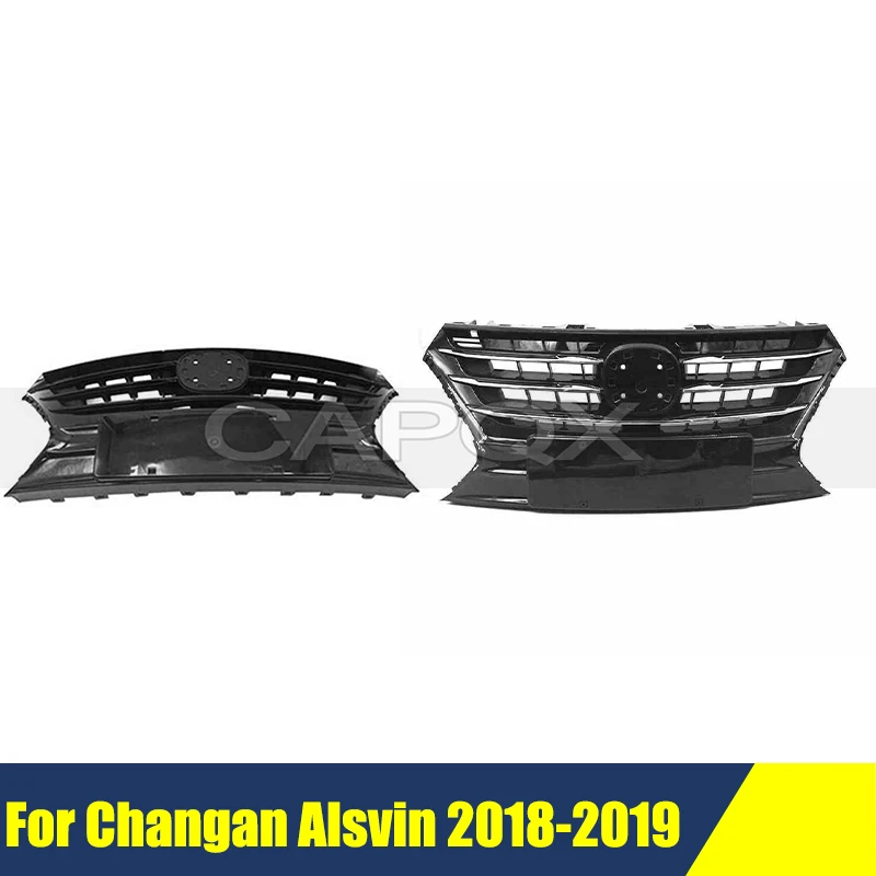 

Передняя хромированная решетка радиатора для Changan Alsvin 2018-2019, бампер, решетка, маска, средняя сетка, гоночные грили, автоматическая решетка