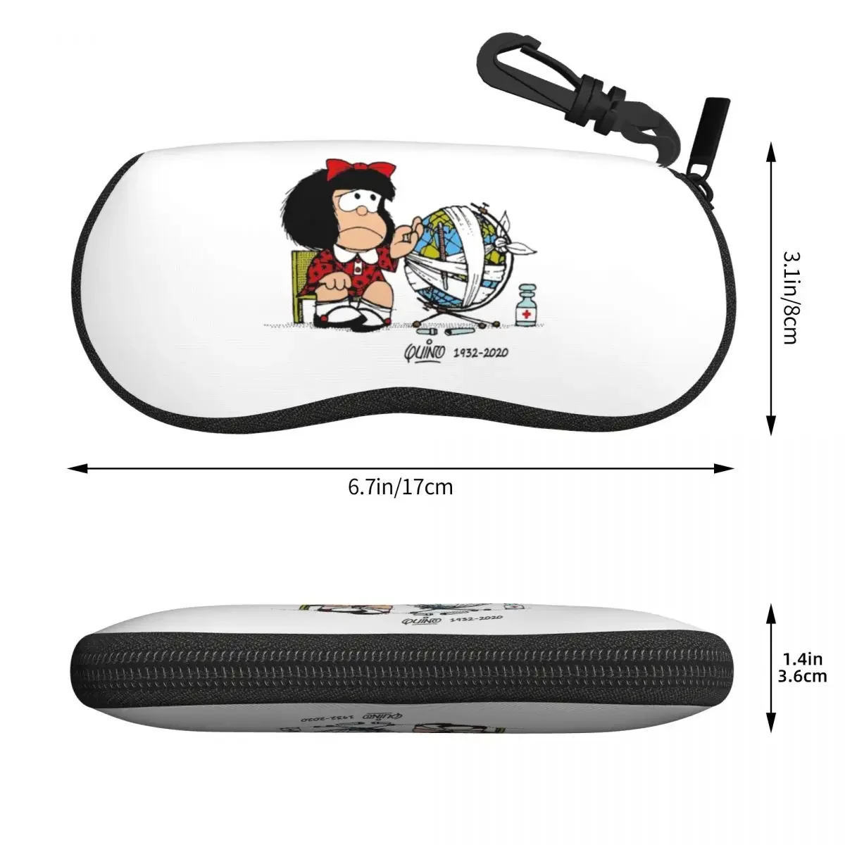 Custom Humor Adios Quino Shell Eyeglasses Protector Cases Cool Sunglass Case Mafalda Cartoon Manga Glasses Bag