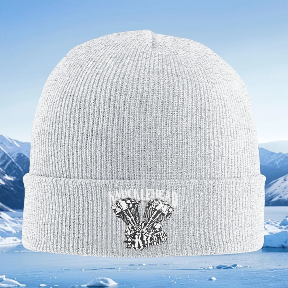 محرك دراجة نارية ، آلة ركلة الحمار ، رأس المفصل الرجال النساء للجنسين محبوك قبعة قبعة صوفية قبعة الشتاء الحرارية الدافئة عيد الميلاد Ou