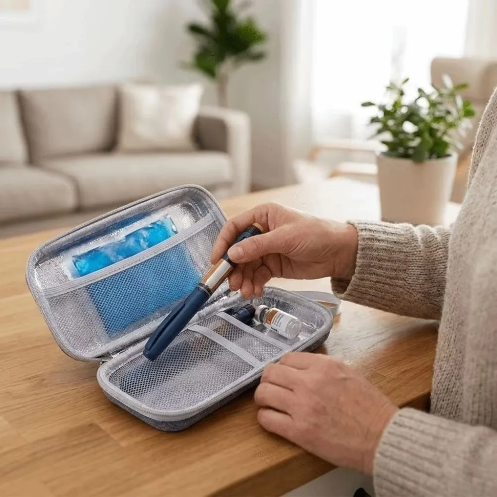 Portable Waterproof Insulin Cooling Bag Shockproof Zipper Insulin Organizer Dust-proof Travel Case Outdoor view 5