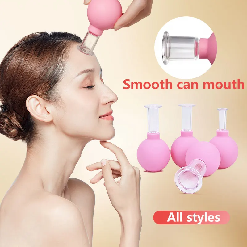 

4 pce Facial Suction Cupping Glass Jar Cellulite Massager Facial Acupuncture Hijama Suction Cup Weight Loss Burning Health Care