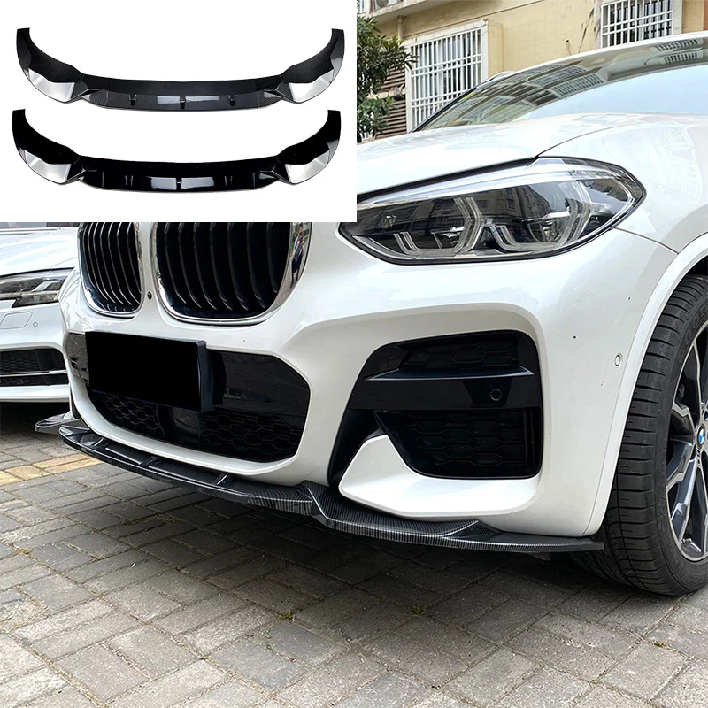 

For BMW X3 X4 G01 G02 M Pack 2018 2019 2020 2021 Car Accessories Front Bumper Lip Spoiler Splitter Bumper Canard Lip Cover