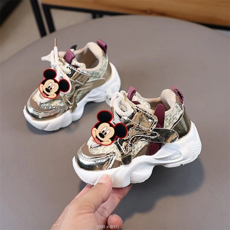 

Disney Mickey Minnie Fashion Toddler Shoes Baby PU Leather Infant Girl's Sneakers Soft-soled Newborn Boy's Sport Shoes Toddler