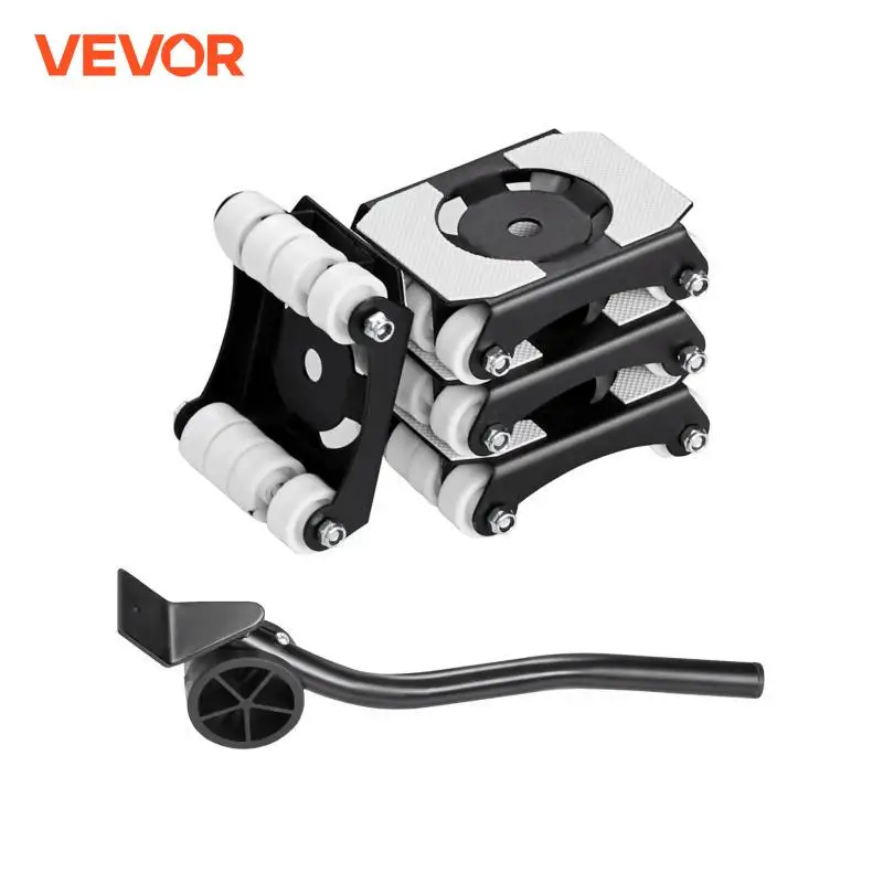 VEVOR 4 قطعة الأثاث دوللي المحركون مع عجلات و الكربون الصلب لوحة آلات رفع المنزلق أداة مجموعة للأجهزة أريكة الثلاجة