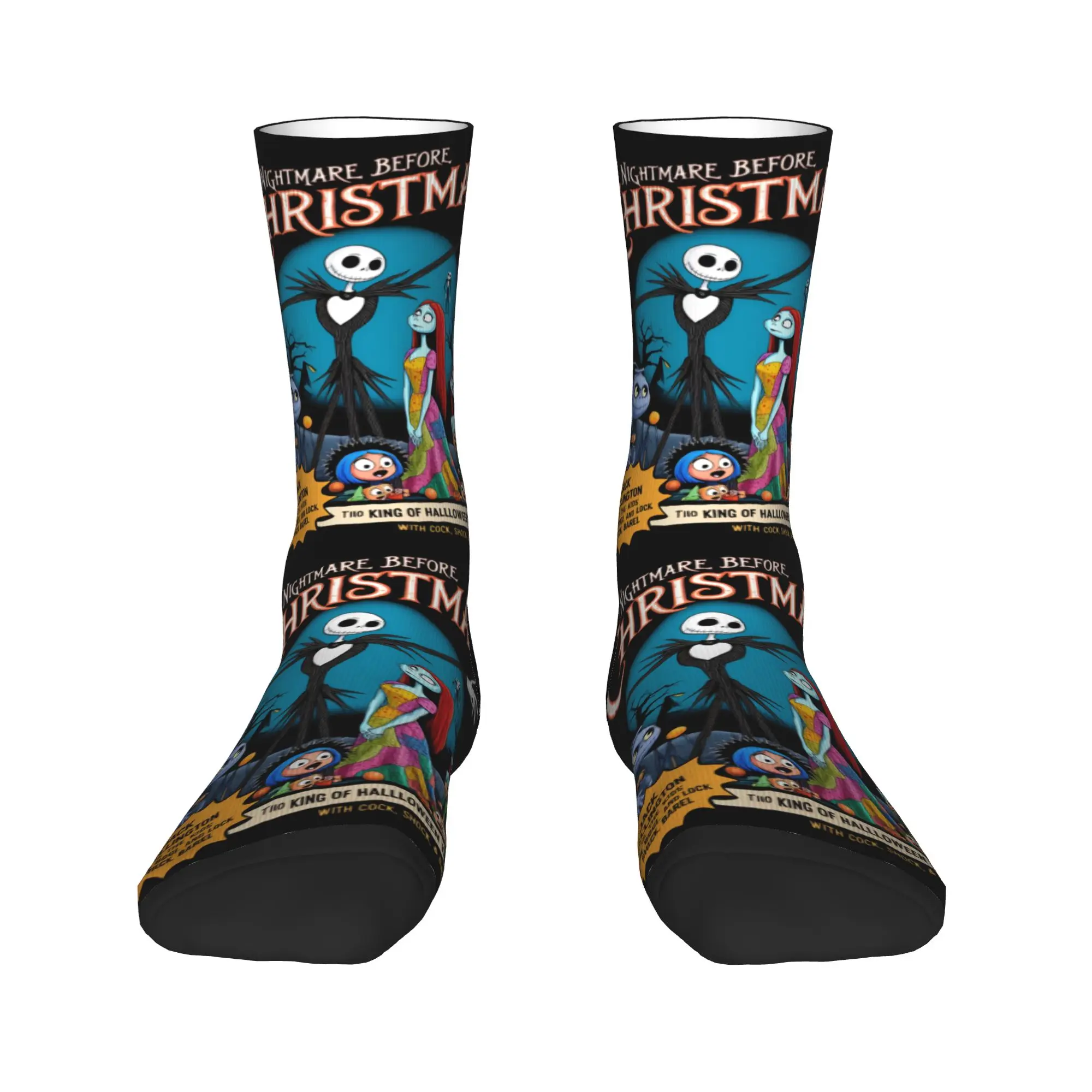 

Nightmare Before Christmas Dress Socks Men's Women's Warm Funny Novelty Halloween Movie Jack Skullington Crew Socks